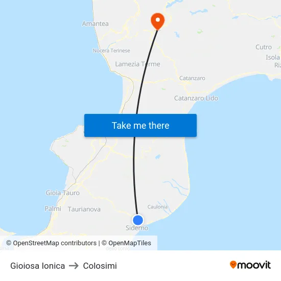 Gioiosa Ionica to Colosimi map