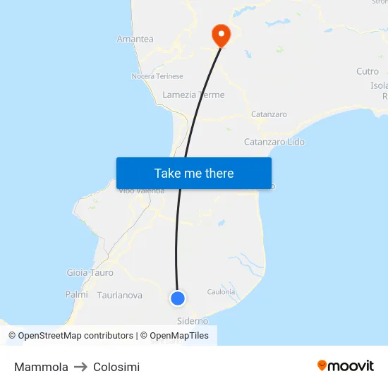 Mammola to Colosimi map