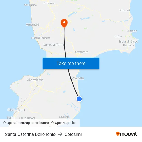 Santa Caterina Dello Ionio to Colosimi map