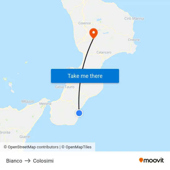 Bianco to Colosimi map