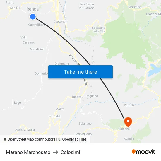 Marano Marchesato to Colosimi map