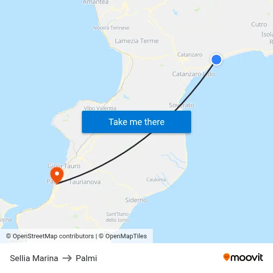 Sellia Marina to Palmi map
