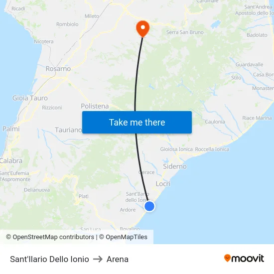 Sant'Ilario Dello Ionio to Arena map