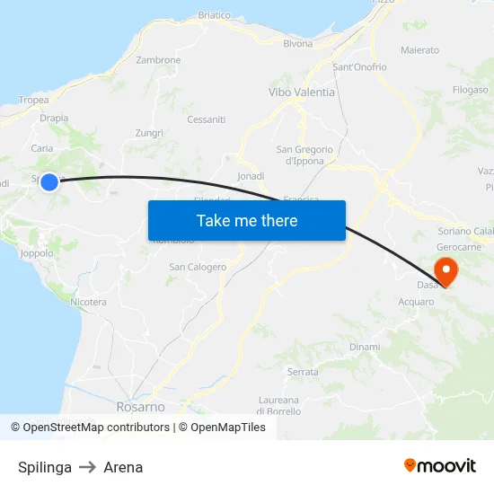 Spilinga to Arena map