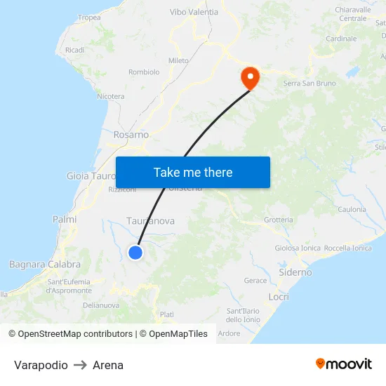 Varapodio to Arena map