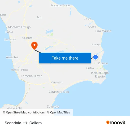 Scandale to Cellara map