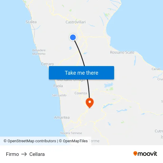 Firmo to Cellara map