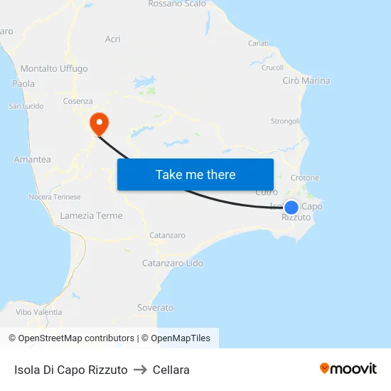 Isola Di Capo Rizzuto to Cellara map
