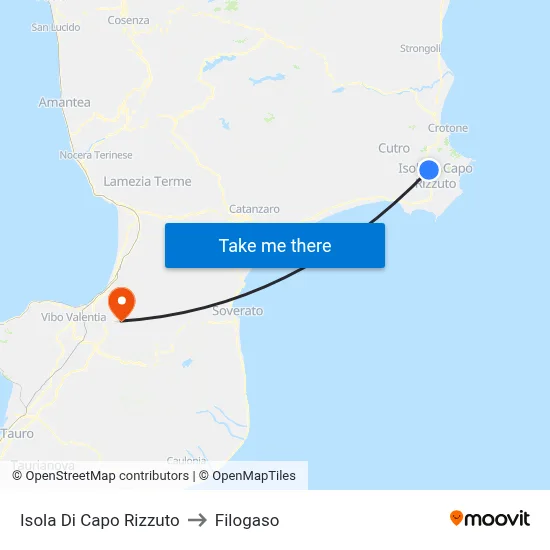 Isola Di Capo Rizzuto to Filogaso map