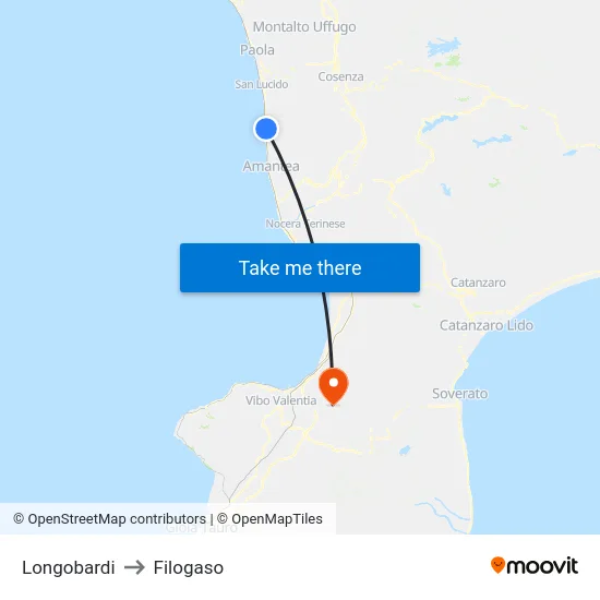 Longobardi to Filogaso map