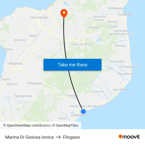 Marina Di Gioiosa Ionica to Filogaso map