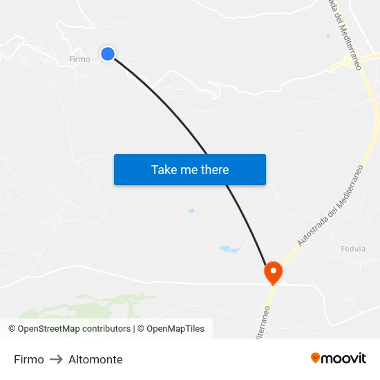 Firmo to Altomonte map