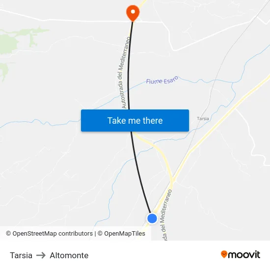 Tarsia to Altomonte map