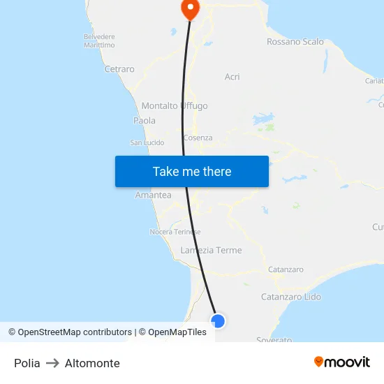 Polia to Altomonte map