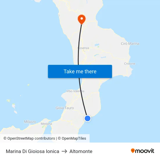Marina Di Gioiosa Ionica to Altomonte map