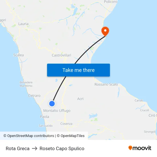 Rota Greca to Roseto Capo Spulico map
