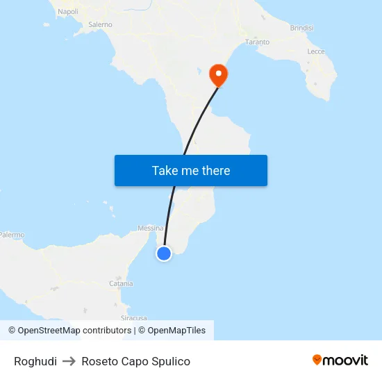 Roghudi to Roseto Capo Spulico map