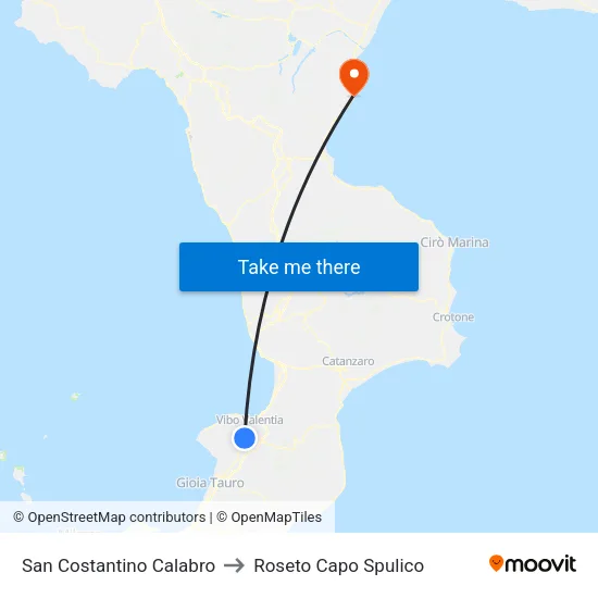 San Costantino Calabro to Roseto Capo Spulico map
