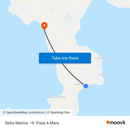 Sellia Marina to Praia A Mare map