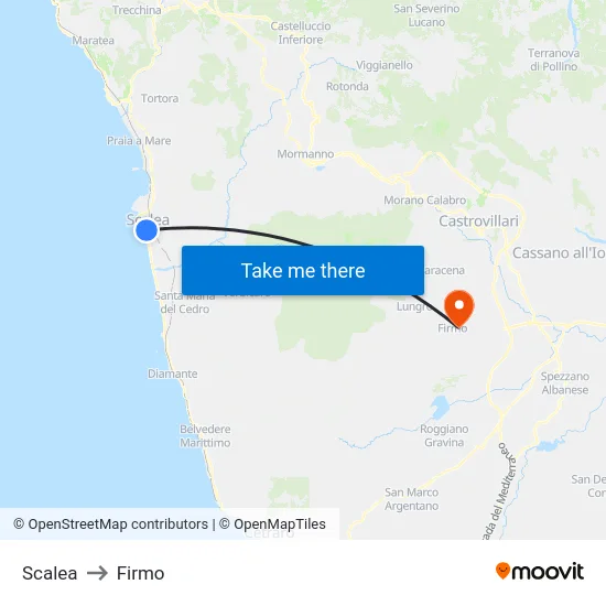 Scalea to Firmo map