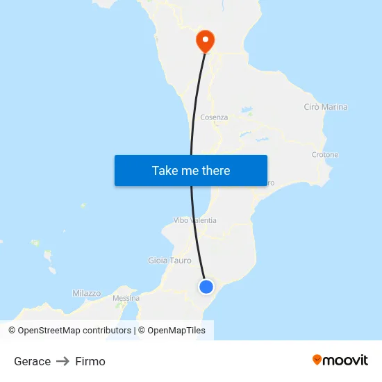 Gerace to Firmo map