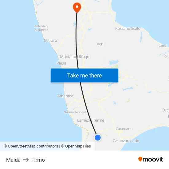 Maida to Firmo map