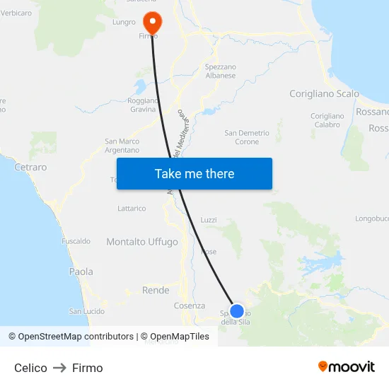 Celico to Firmo map
