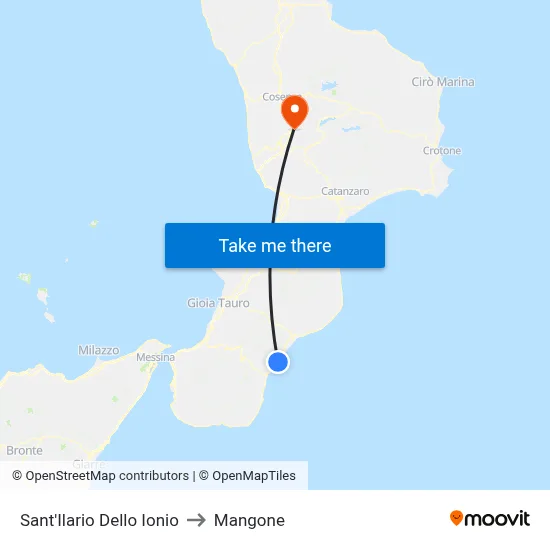 Sant'Ilario Dello Ionio to Mangone map