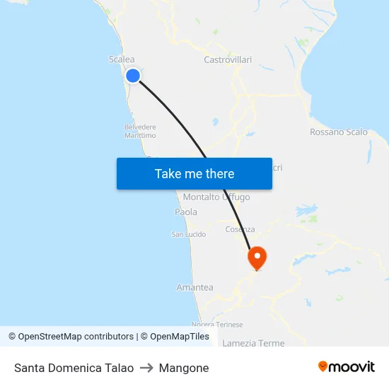 Santa Domenica Talao to Mangone map