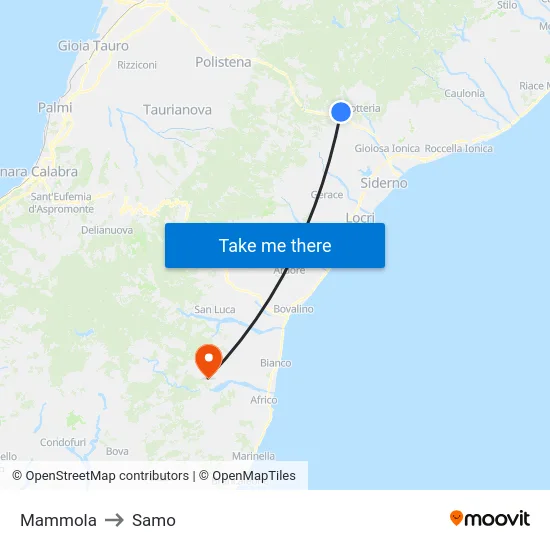 Mammola to Samo map