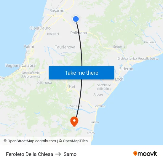 Feroleto Della Chiesa to Samo map