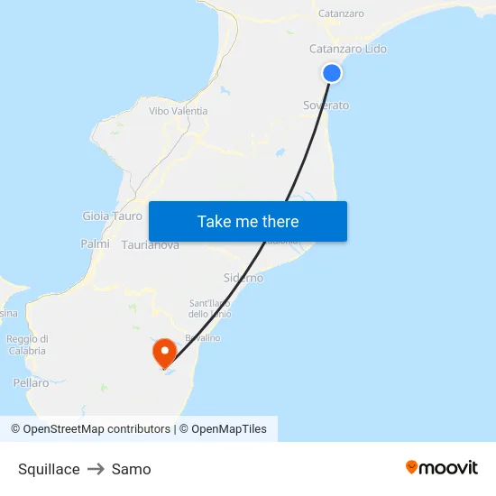 Squillace to Samo map