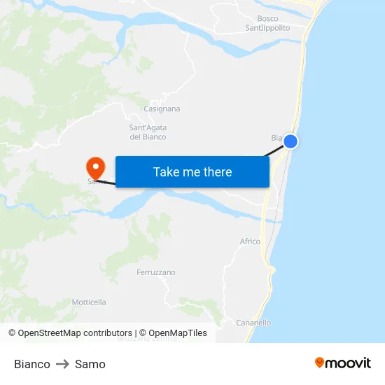 Bianco to Samo map