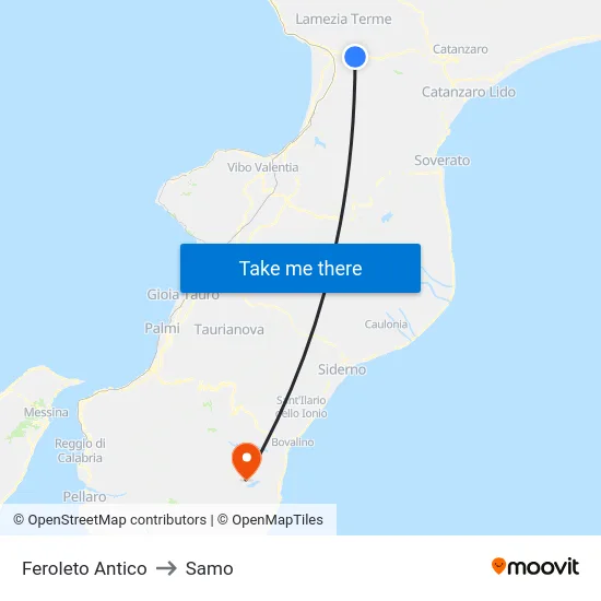 Feroleto Antico to Samo map