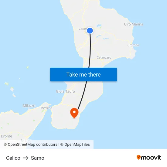 Celico to Samo map