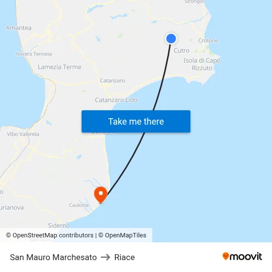 San Mauro Marchesato to Riace map
