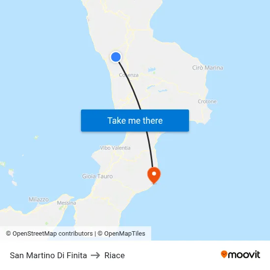 San Martino Di Finita to Riace map