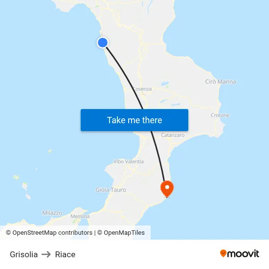 Grisolia to Riace map