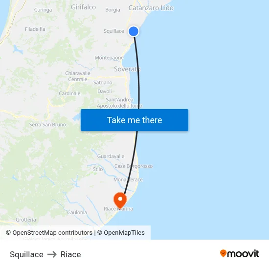 Squillace to Riace map