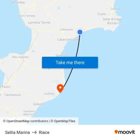 Sellia Marina to Riace map