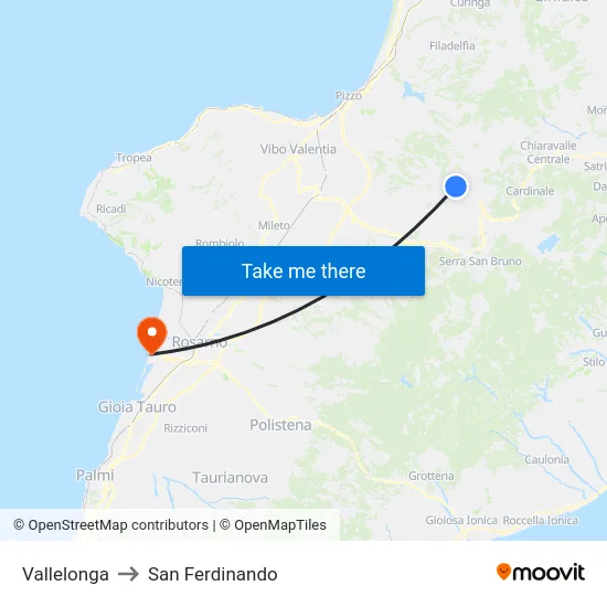 Vallelonga to San Ferdinando map