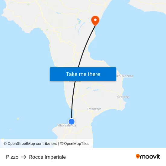 Pizzo to Rocca Imperiale map