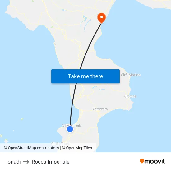 Ionadi to Rocca Imperiale map
