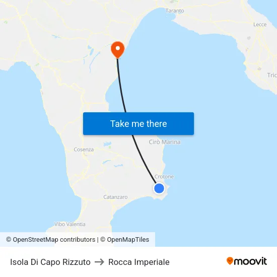 Isola Di Capo Rizzuto to Rocca Imperiale map
