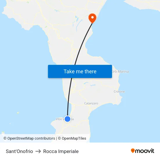 Sant'Onofrio to Rocca Imperiale map