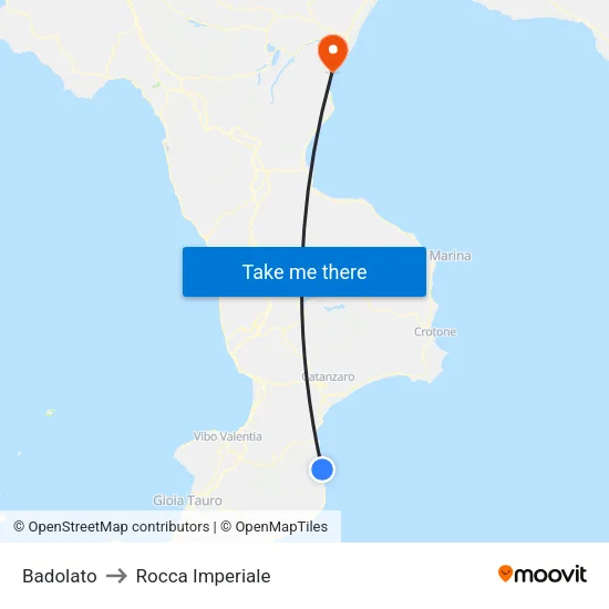 Badolato to Rocca Imperiale map