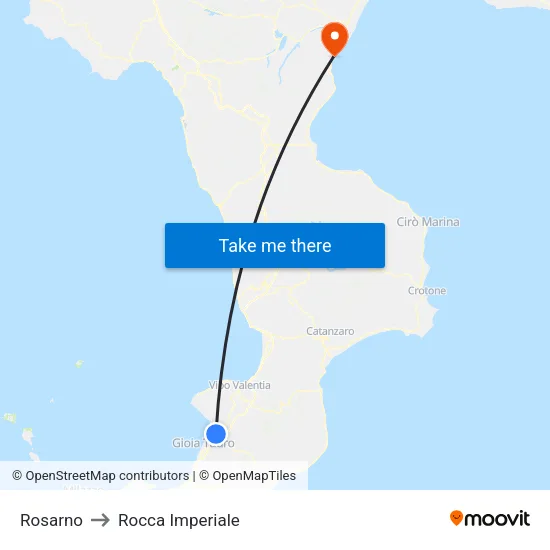Rosarno to Rocca Imperiale map