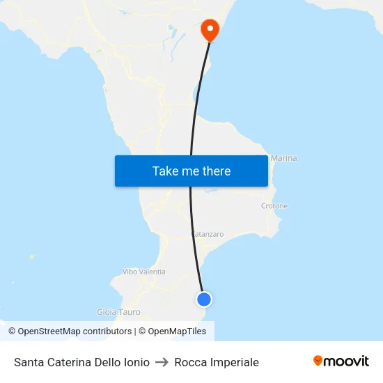 Santa Caterina Dello Ionio to Rocca Imperiale map
