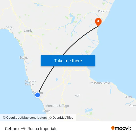 Cetraro to Rocca Imperiale map