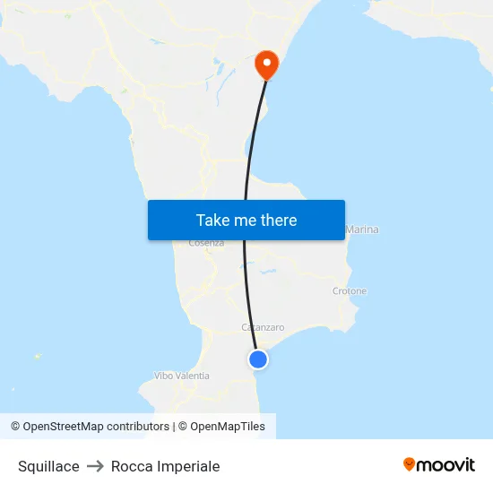 Squillace to Rocca Imperiale map